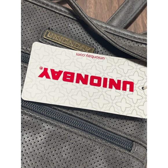 Unionbay Perforated Crossbody Bag Faux Leather Adjustable Strap Gray - Picture 8 of 11